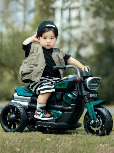 Kids Electric Ride-On Motorcycle with Realistic Design, LED Headlight & Comfortable Seat