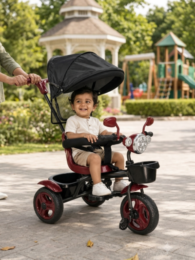 4-in-1 Baby Tricycle with Canopy and Basket